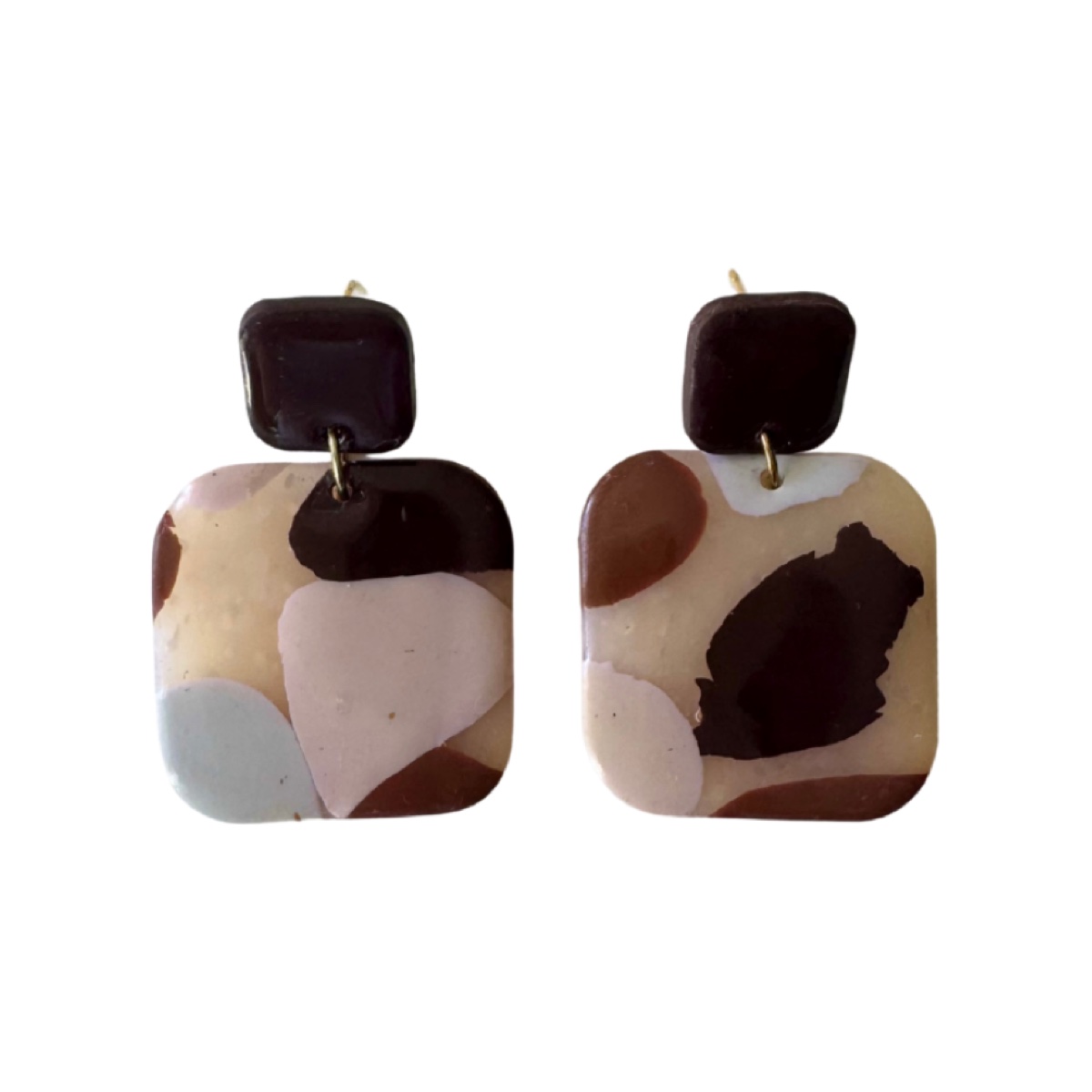 Calima estampado marrones, pendientes