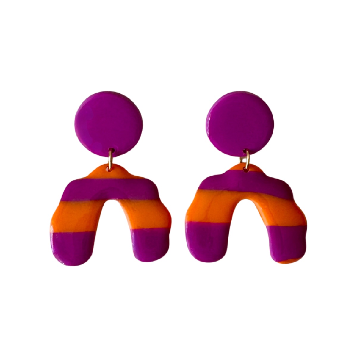 Duna rayas naranja y buganvilla, pendientes