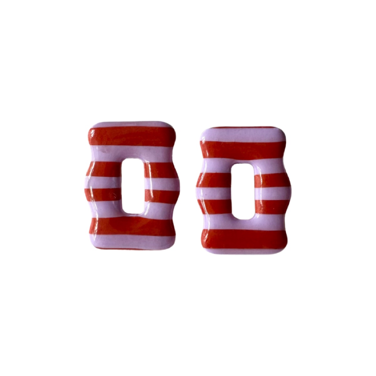 Marea rayas terracota y lila, pendientes