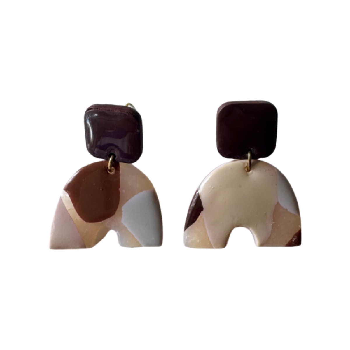 Pleamar estampado marrones, pendientes