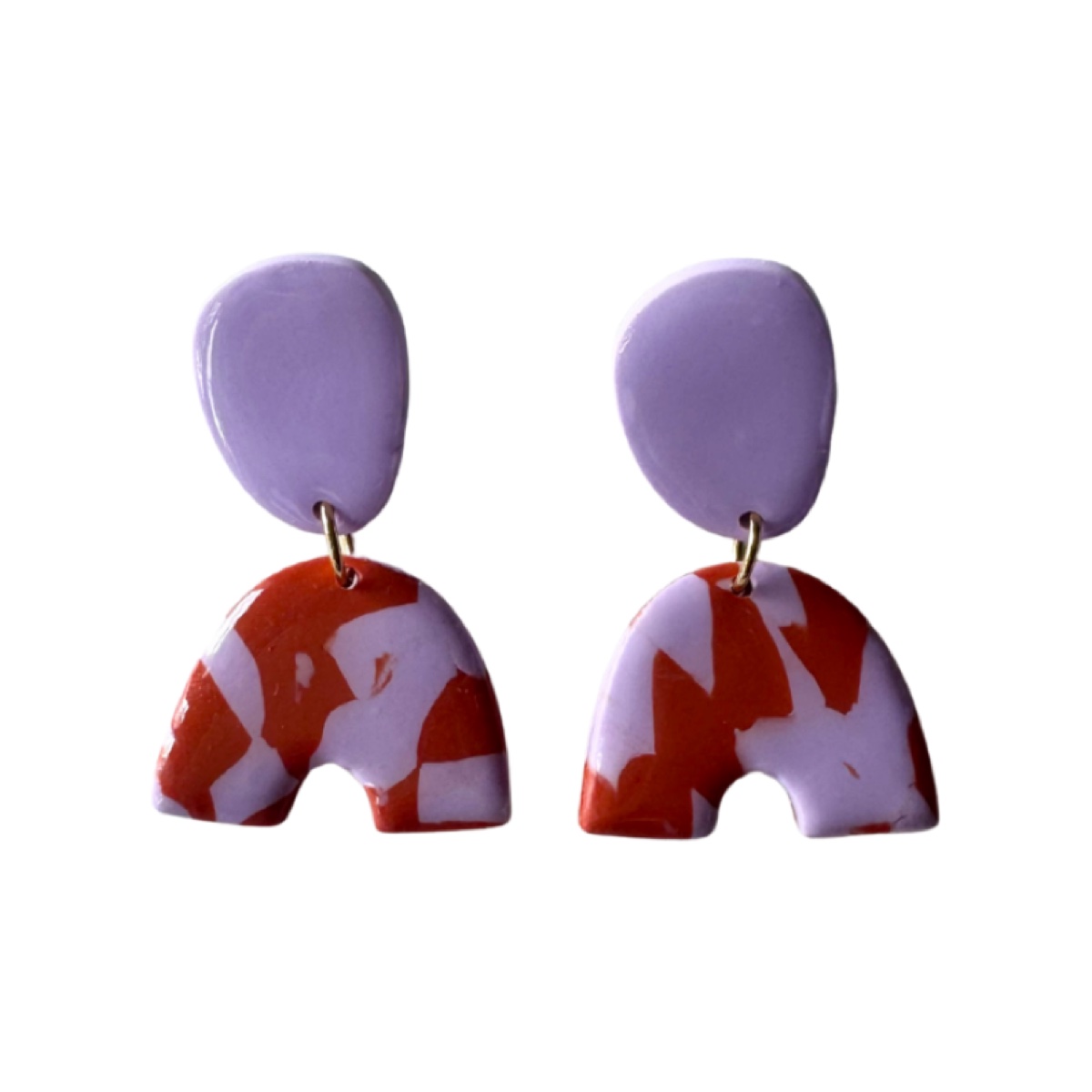 Pleamar terracota y lila, pendientes