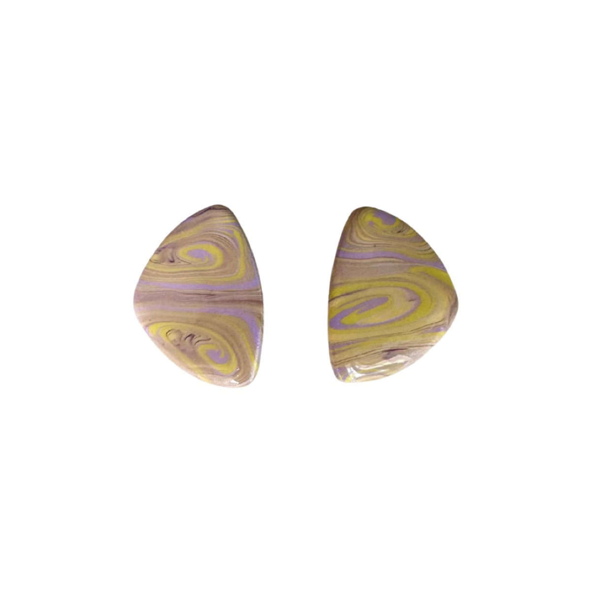 Salitre estampado verde y lila, pendientes