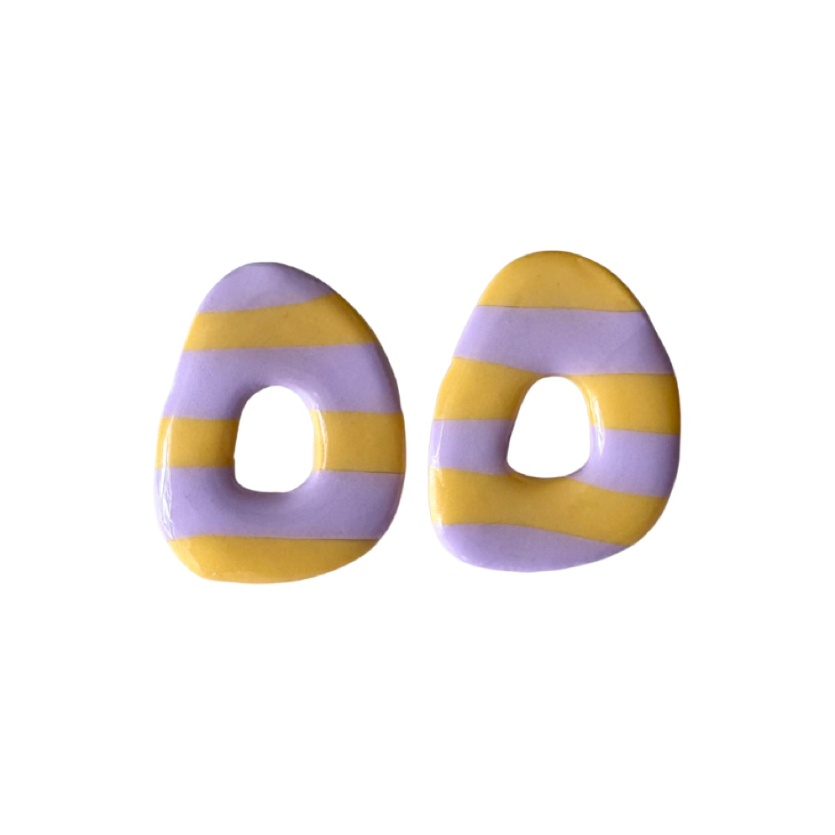 Vera rayas amarillo y lila, pendientes